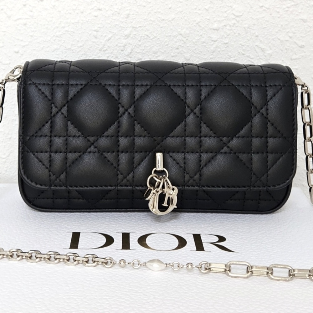 DIOR Cannage Lambskin My Talk Phone Crossbody Pouch ✨ - Picture 13 of 16